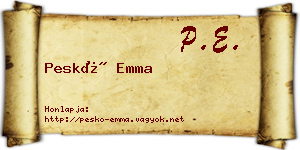 Peskó Emma névjegykártya